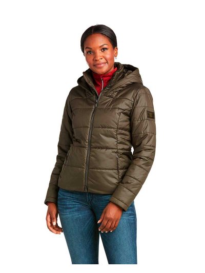 Quilted Jacket with Hood in Dark Brown for Women Harmony - Ariat