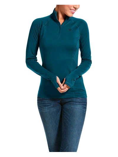 T-shirt d'entraînement à manches longues bleu verdâtre pour femme Lowell - Ariat