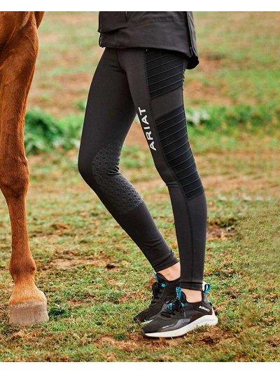 Leggings d'équitation noir (grip aux genoux) pour femme EOS Moto - Ariat