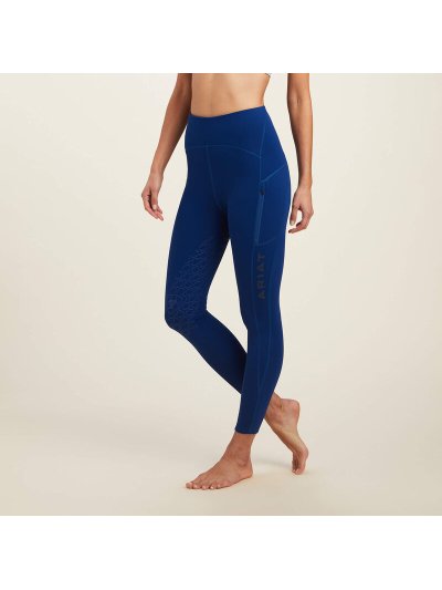 Women’s estate blue winter riding tights (knee grip) with side pockets Venture Thermal - Ariat