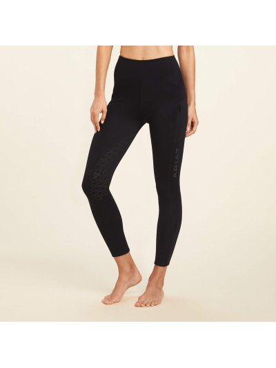 Women’s black winter riding tights (knee grip) with side pockets Venture Thermal - Ariat