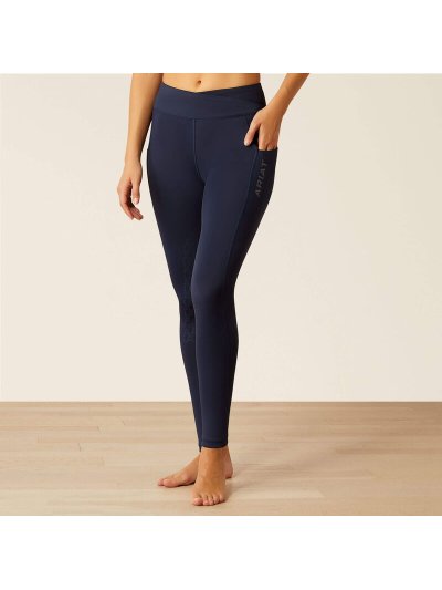 Women's Navy Blue Winter Tights (Medium Grip) with Side Pockets Avail 2.0 - Ariat