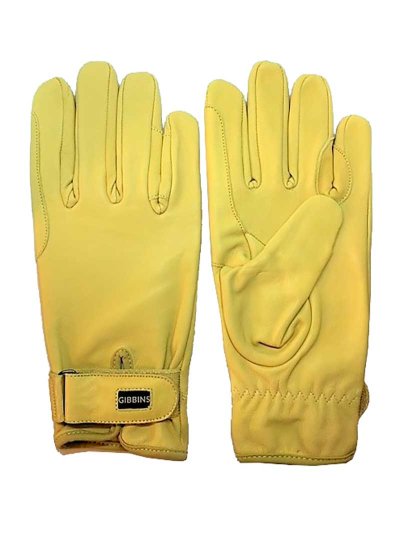 Yellow Leather Riding Gloves Triana - Gibbins