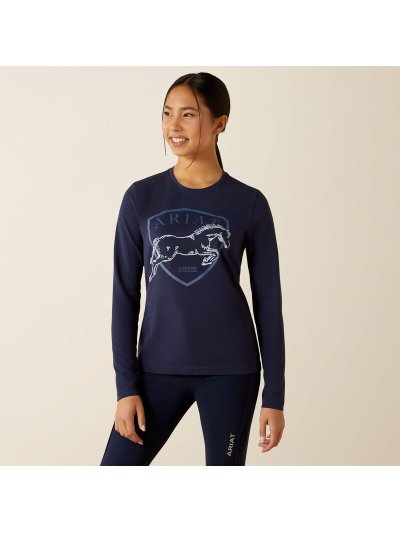T-shirt de à manches longues bleu marine junior Liberty Jump - Ariat