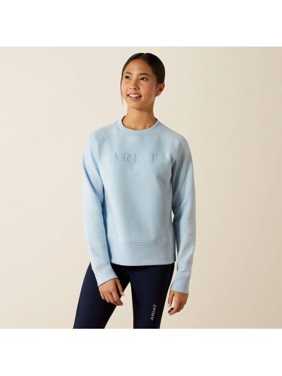 Sudadera polar azul celeste con logotipo bordado en la parte delantera para junior Martine - Ariat