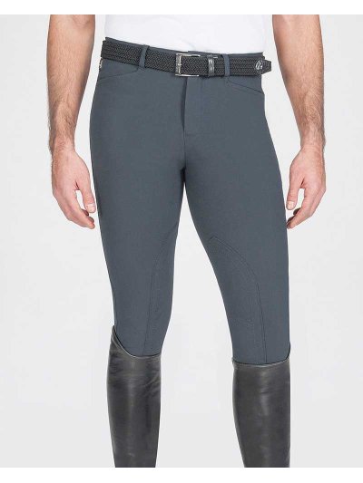 Men’s Grey Riding Breeches without Grip with Reinforced Knee Patches – Equiline Grafton<br>