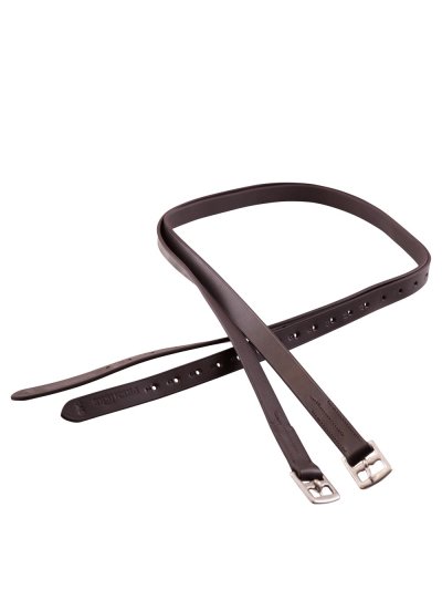 Dark brown leather stirrups - Premiere