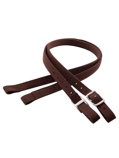 Brown suede stirrup leathers Freemax - BR