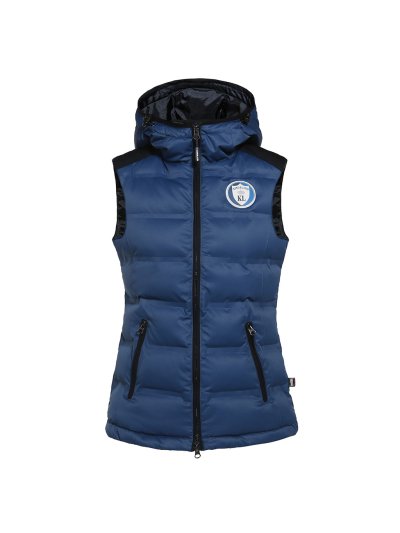Gilet matelassé bleu foncé avec capuche pour femme Belle - Kingsland