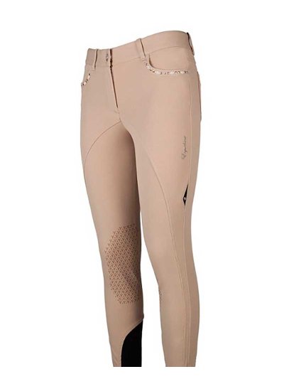Beige horse riding pants (knee grip) for women Virgin - Equiline
