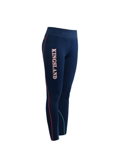 Blue compression tights with knee grip for woman – Milos model - Kingsland