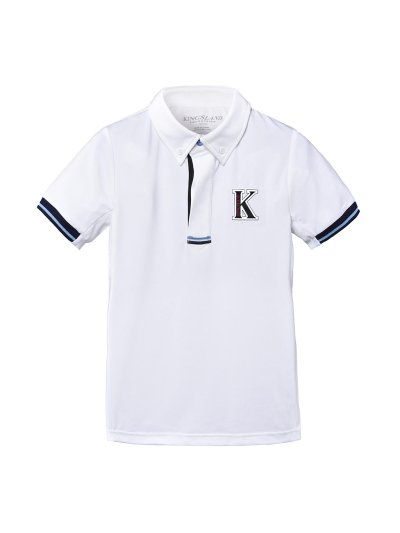 Polo técnico de competición de manga corta blanco para niño Camedone - Kingsland
