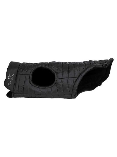 Abrigo de perro negro acolchado con interior polar Tobia - Equiline
