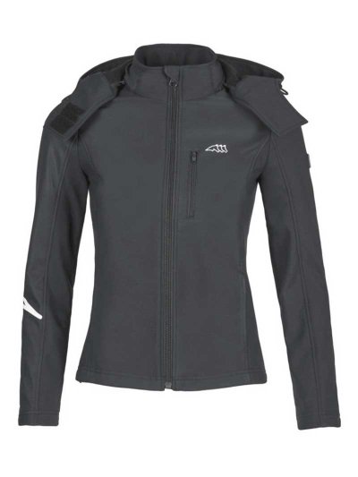 Women’s dark grey softshell jacket with hood – Sandy - Equiline