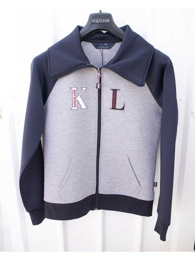 Grey and navy sweatshirt with zipper and high collar for women – Calafate - Kingsland