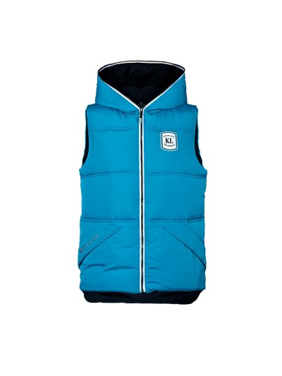 Gilet matelassé bleu et noir avec capuche unisexe Gannett - Kingsland