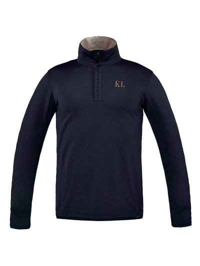 Polo de manga larga azul marino para hombre Diablerets - Kingsland