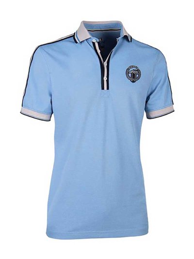 Polo de piqué casual o de entrenamiento de manga corta azul claro junior unisex Alby - Equiline