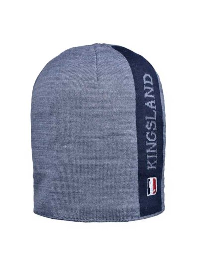 Grey and navy fine knit beanie with fleece lining – James - Kingsland