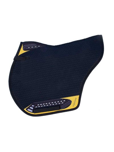 Sudadero de salto negro y amarillo para caballo (full) - Equiline