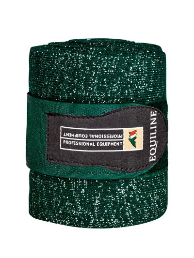 Pack de 2 vendas de descanso verdes oscuro con brillantina para caballo - Equiline - imagen 2