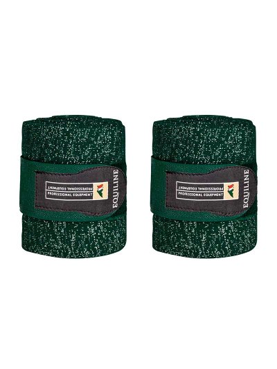Pack de 2 vendas de descanso verdes oscuro con brillantina para caballo - Equiline