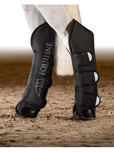 Pack de 4 protectores de viaje negros para caballo Rex - Equiline