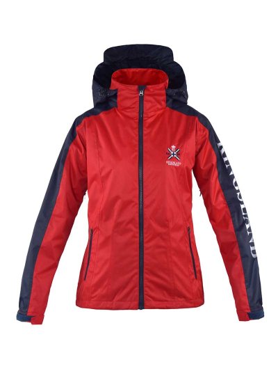Coupe-vent imperméable rouge et bleu marine avec capuche unisexe Dillon - Kingsland