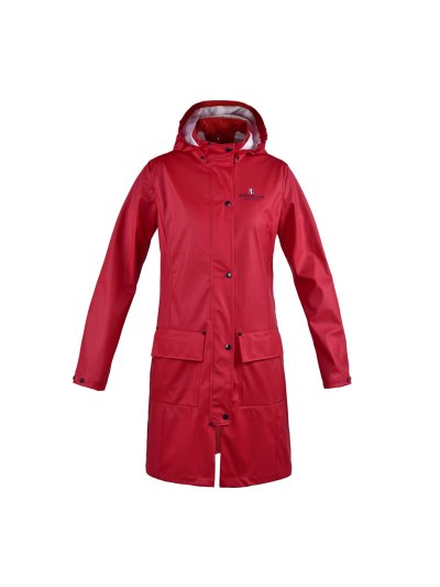 Coupe-vent long rouge et capuche unisexe Rochelle - Kingsland