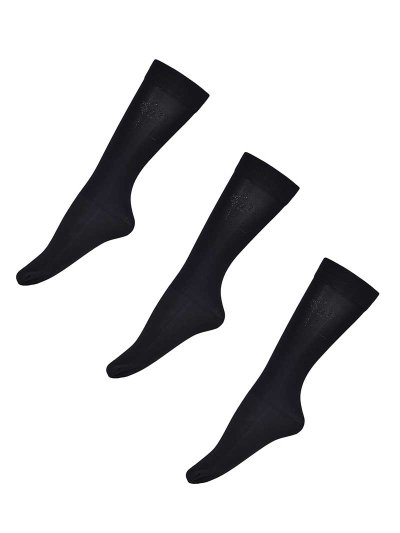 Pack de 3 pares de calcetines finos de competición negros con brillantes Santee - Kingsland