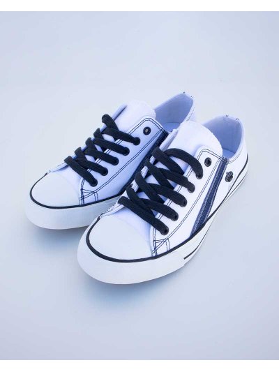 Zapatillas sneakers blancas con lentejuelas y bordado Gomeisa - Kingsland