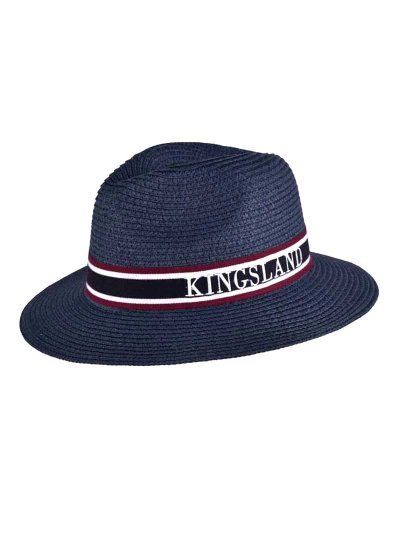 Classic navy blue straw hat with tricolor band unisex – Vega - Kingsland