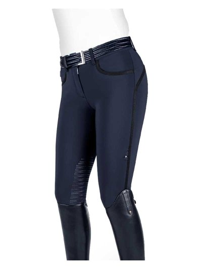 Pantalons d'hiver bleu marine détails en noir (grip à fond intégral) pour femme Vania - Equiline