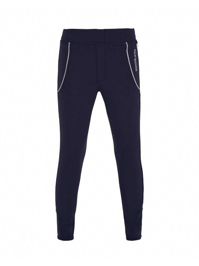 Pantalones con cintura elástica azul marino con ribete blanco (grip rodillas) junior unisex Kaisa - Kingsland