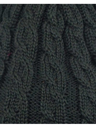 Thick dark green knitted beanie with pom-pom and fleece lining – Chap - Kingsland - imagen 2