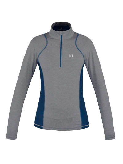 Light Gray and Blue Long-Sleeve Training T-Shirt for Juniors Unisex Hudina - Kingsland