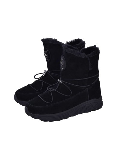 Botas negras de cuero con interior de pelo sintético para mujer Myla - Kingsland