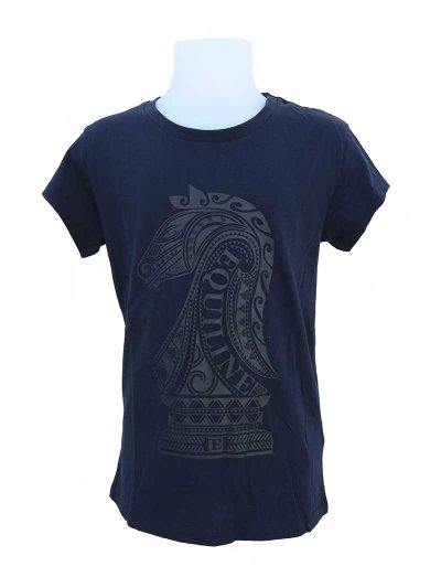 T-shirt à manches courtes bleu marine junior unisexe Crown - Equiline