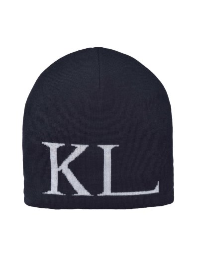 Thin reversible knitted beanie in navy blue and burgundy – Alfie - Kingsland