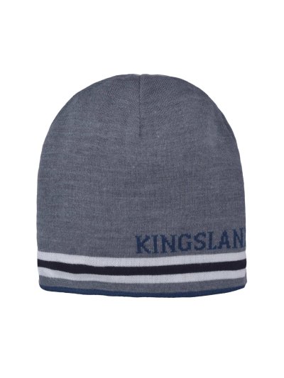 Thin reversible knitted beanie in royal blue and grey – Alfie - Kingsland - imagen 2