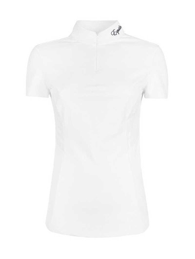 Polo de compétition à manches courtes blanc pour femme Bate - Equiline