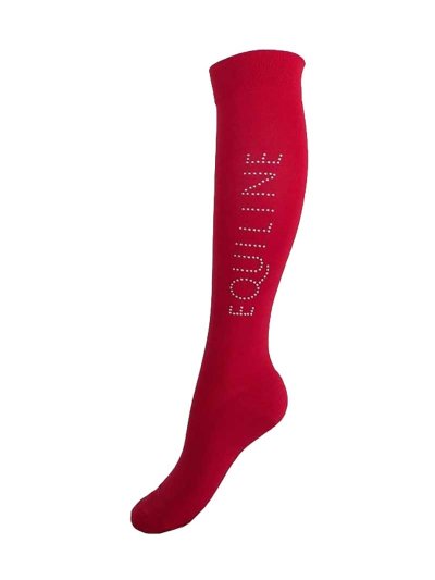 Calcetines de caña alta rojos con mini tachuelas Marilene - Equiline