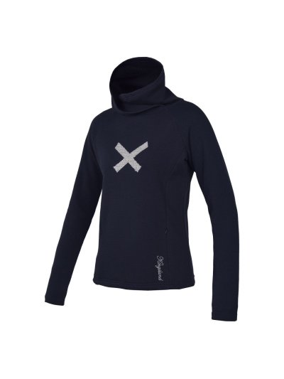 Navy Blue and Silver High-Neck Jersey for Women – Cafayote Model – Kingsland Dressage