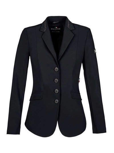 Veste de compétition noire avec col de brillants et clous pour femme Chloe - Equiline