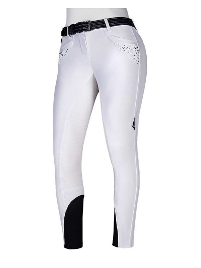 Pantalones blancos con brillantes en los bolsillos (grip culera) para mujer Clea - Equiline