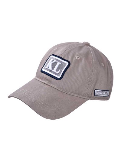 Beige cap with white, grey and navy blue embroidery – Elda model by Kingslan