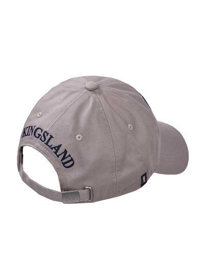 Beige cap with white, grey and navy blue embroidery – Elda model by Kingslan - imagen 3