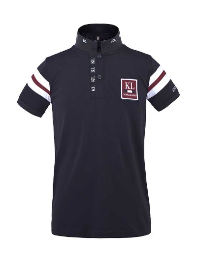 Polo en piqué à manches courtes bleu marine, blanc et bordeaux junior unisexe Fuengirola - Kingsland