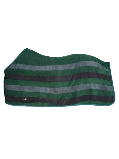 Manta polar de secado con cinchuelo verde, gris oscuro y negro para caballo Steven - Equiline