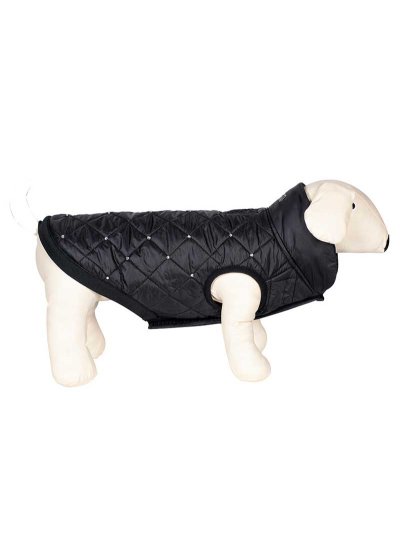 Abrigo para perro acolchado negro con brillantes Grinch - Equiline